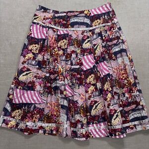 Autograph New York Womens Skirt Size 6 Pleated Floral Print A Line Midi